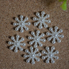 100Pcs Snowflake Artificial Flatback Pearl Christmas Card Making DIY Craft High Quality Navidad 2024 - buy cheap