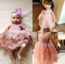 Милые платья-пачки для девочек, розовое праздничное платье принцессы без рукавов на бретельках с оборками для маленьких девочек, летнее платье-пачка, От 1 до 6 лет 2024 - купить недорого