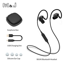 M&J BX240 Wireless Bluetooth Earphone Sweatproof Sport Running Headset Stereo Headsets With Microphone for iPhone Samsung 2024 - buy cheap