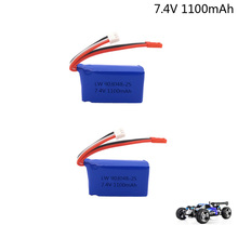 7.4V 1100mah  LiPo Battery 2PCS RC Drone Battery  For Wltoys A949 A959 A969 A979 K929 RC Helicopter Airplane Car Boat 7.4 V 2024 - buy cheap