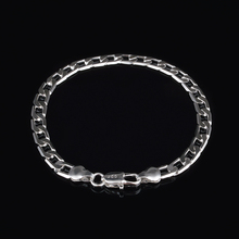 Bracelet 6mm Chain Bracelets & Bangles For Women Silver color plated Jewelry Bileklik Pulseira Feminina Pulseras Pulseiras Ja73 2024 - buy cheap