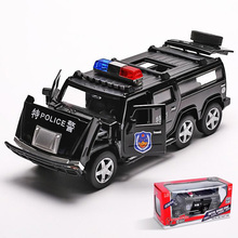 17CM 1:32 Scale Metal Alloy Classic Police Hummer SUV Off Road Auto Car Model Pull back Model Diecast Vehicles Toys F Children 2024 - buy cheap