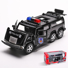 Veículo de brinquedo em escala 1:32, 17cm, clássico, polícia hummer, suv, off road, automóvel, modelo de carro, tração para trás, brinquedo fundido para crianças 2024 - compre barato