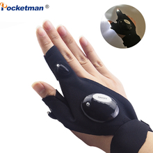 Pocketman Portable LED Flashlight Cycling Gloves 2 LED Flashlight Torch Magic Strap Glove for Repairing Handy Mechanic Tool 2024 - buy cheap