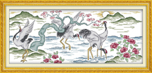 Longevity crane  (1) cross stitch kit 14ct 11ct pre stamped canvas embroidery DIY handmade needlework 2024 - buy cheap