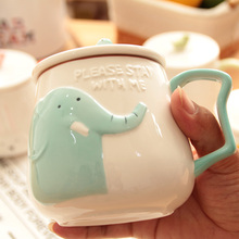 3D Animal Giraffe Shape Hand Painted Ceramic Coffee Mugs Milk Tea Cups Cute Cartoon Elephant  Deer Cups Gift 2024 - buy cheap