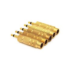 10 peças tomada feminina banhada a ouro 6.35mm (1/4 segundos) para mono 3.5mm macho adaptador de tomada com 10 peças 2024 - compre barato