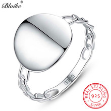 Blaike-925 anillos de plata esterlina minimalista para hombre y mujer, bandas de boda, anillo de compromiso nupcial, joyería fina Vintage para hombre y mujer 2024 - compra barato