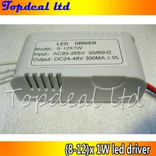AC 85-265V (8-12)X1W LED Driver for 8-12pcs 1W High Power led DC 24-48V 300mA  constant Current driver, 2024 - купить недорого