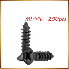 200PCS-M1.4*3/4/5/6/7/8/10  GB846   Black Small Flat Countersunk Head Tapping Screw Self Tapping Screws 2024 - buy cheap