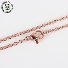 10pcs 304 Stainless Steel Cross Chain Cable Chains for Necklace DIY Jewelry Making with Lobster Claw Clasps Rose Gold 17.9" 2024 - buy cheap