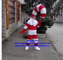 Christmas Candy Cane Bar Christmas Crutches Mascot Costume Adult Cartoon Character Head Very Big Commemorate Souvenir zx1393 2024 - buy cheap