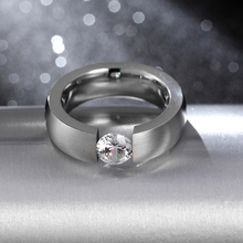 Кольца из титановой стали высокого качества, обручальные кольца из австрийского циркония класса ААА, ширина 6 мм, толщина 3,8 мм 2024 - купить недорого