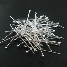 200Pcs Round Ball Head Pins Silver Plated Handmade DIY Crafts Jewelry Making Thick 0.7mm 30mm 45mm 2024 - buy cheap