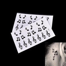 10,5*6 см музыкальные ноты переводная временная татуировка флэш-Татуировка для девочек женщин мужчин водостойкая тату-наклейка 2024 - купить недорого