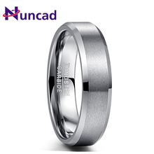 Nuncad Men's Carbide Tungsten Ring 6MM Wide Steel Color Matte Surface Comfort Fit Wedding Finger Rings 2019 Valentine's Day Gift 2024 - buy cheap