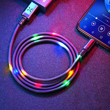T-phox Acoustic Control USB Cable Fast Charging Cable Dancing LED Mobile Phone Charger Cable for iPhone X XS MAX 8 7 6s Plus 2024 - buy cheap