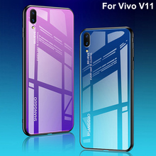 Funda de vidrio templado para Vivo V11, cubierta trasera de marco de silicona suave degradado de lujo de 6,41 pulgadas para Vivo V 11 Phone VivoV11 2024 - compra barato
