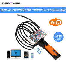 DBPOWER 8.5mm 2MP HD Wireless WIFI Endoscope 1M/3M Cable Video Inspection Snake Camera 6 LED Waterproof 2.4GHZ Borescope Android 2024 - buy cheap