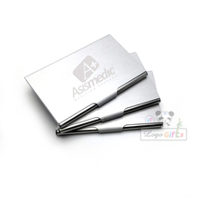 Free shipping!!Business fashion card case Stainless steel metal card holder 5pcs/lot printing laser engraved customized logo 2024 - buy cheap