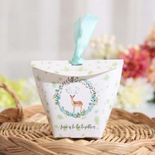 (50 pieces/lot) Christmas Decoration Elk Deer Candy Box Bear Couple Love Bird Paper Boxes For Wedding Birthday Party Favors B056 2024 - buy cheap