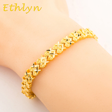 Ethlyn Gold Color European & American style Women bracelet jewelry 19cm * 6mm size Christmas holiday gifts B016 2024 - buy cheap