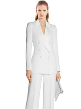 White Women Business PantSuits 2 Piece Formal Professional Elegant Pantsuits Office Uniform Style Ladies Office Work Wear Suits 2024 - buy cheap