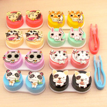 20set/lot cute cat cow panda contact lenses box / companion box / Cartoon eyeglasses box / lens care /pencil case 2024 - buy cheap