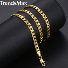 Trendsmax colar curb, colar de ouro, corrente cubana, para homens e mulheres, joias da moda masculina, atacado, 5mm gnm89 2024 - compre barato