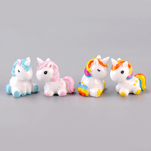 1 Pcs Cute Rainbow Unicorn Animal Miniature Garden Accessories Modern Fairy Garden Pop Miniature Figurines Fairy Garden Supplies 2024 - buy cheap