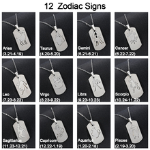 New Trendy 12 Constellations pendant Necklace&Chain For Men Stainless Steel Amulet 12 Zodiac Signs Jewelry gift Bijoux 2024 - buy cheap