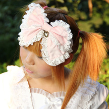Sweet lolita princess hair accessory vintage royal hair accessory double layer bow headband princess headband  cos hair band bow 2024 - buy cheap