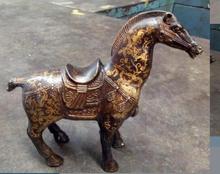 A collection of old hand decorations; a Tibet zebra CARVED HORSE STATUE / Art horse sculpture decoration 2024 - buy cheap