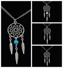 Vintage Indian Style Dreamcatcher Tassel Feather Necklace Crystal Opal Bead Choker Long Chain Necklace Pendant Women Jewelry 2024 - buy cheap