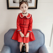 Vestido manga comprida elegante feminino, vestido vermelho de manga comprida para garotas primavera outono 2018 2024 - compre barato