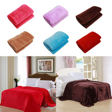 CAMMITEVER 10 Colors Soft Warm Solid Warm Micro Plush Fleece Blanket Throw Rug Sofa Bedding Decor 2024 - buy cheap