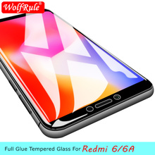 Vidrio de pegamento completo Xiaomi Redmi 6A vidrio templado Redmi 6A Protector de pantalla cubierta negra película de vidrio templado para Xiaomi Redmi 6 6A 2024 - compra barato