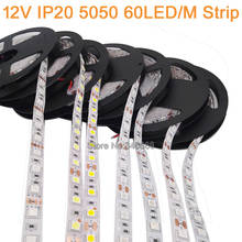 5M 12V IP20 Non-Waterproof LED Strip 5050 Flexible LED Strip Light 60LED/M Cool White Warm White Red Green Blue RGB Yellow Color 2024 - buy cheap