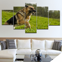 German Shepherd 5 panel HD Print dog animal Poster modern Modular Wall posters Canvas Art painting For home living room decor 2024 - compre barato