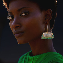 ZA New Trendy Bohemia Stone Hanging Earring Vintage Ethnic Geometry Long Hook Dangle Earring For Women Jewelry Bricos Wholesale 2024 - buy cheap