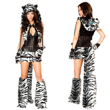 Stripe Tiger Furry Costume Fancy Dress Christmas Halloween Cosplay Characteristi Clothing Animal Performance Uniforms Set 2024 - buy cheap