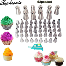 Sophronia 62PCS/set Piping Tips Nozzles Ball 304 Stainless Steel Russian Nozzle Piping Tip Pastry and Cake Decorating Tool CS108 2024 - buy cheap