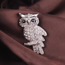 Fashion Delicate Owl Lovely Crystal Acrylic Animal Brooch  For  Jewelry   Pins ABC 2024 - buy cheap