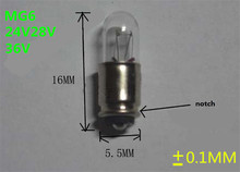 Lâmpada de luz em miniatura 24v mg6 36v, potência de 5.5mm e diâmetro da lâmpada 36v mg6 24v ~ 28v, 10 peças 2024 - compre barato
