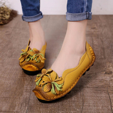 Zapatos planos De cuero para Mujer, mocasines informales con flores, De talla grande 35-43, para primavera 2024 - compra barato