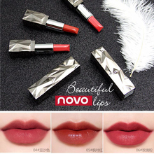 Barra de labios hidratante NOVO mate, 6 colores, maquillaje rojo encantador, lápiz labial nutritivo de lujo, forma de gema, cosmético de Batom de larga duración 2024 - compra barato