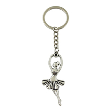 Factory Price Ballet Girl Dancer Ballerina Pendant Key Ring Chain Silver Color Men Car Gift Souvenirs Keychain Dropshipping 2024 - buy cheap