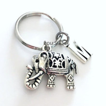 Llavero con diseño de animales indios, accesorio para llaves con diseño de zoológico, con inicial de joyería, 1 unidad 2024 - compra barato