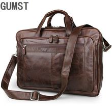 GUMST Brand Men Laptop Bag Briefcase Fashion Men's Business Bags Casual Genuine Leather Messenger Bag for Men 2024 - buy cheap