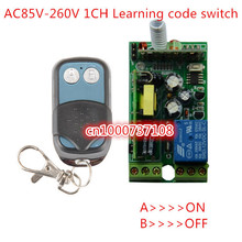 Interruptor de luz controle remoto rf ac85v, 110v, 220v e 230v, relé 1 canal com código de aprendizagem, 315mhz/433mhz